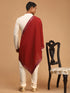 Men's Cream Viscose Kurta Pyjama And Dupatta Set