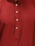 Men's Maroon Viscose Kurta