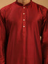 Men's Maroon Viscose Kurta With Pant Set
