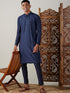 Men's Navy Blue Viscose Kurta With Pant Set