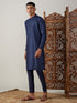 Men's Navy Blue Viscose Kurta With Pant Set
