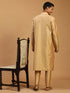Men's Rose Gold Viscose Kurta Pant And Dupatta Set