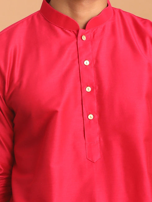 Men's Valentino Pink Viscose Kurta