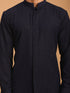 Men's Navy Blue Printed Kurta Pant Set