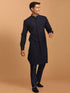 Men's Navy Blue Printed Kurta With Pant Set