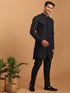 Men's Navy Blue Kurta Pant Set