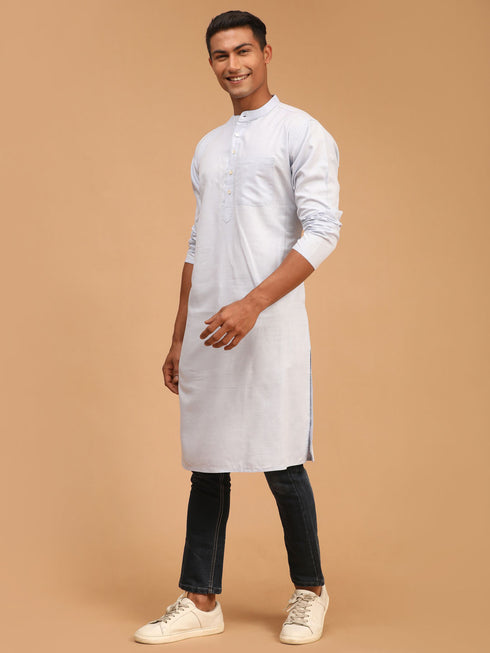 Men's Aqua Blue Organic Cotton Kurta
