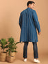 Men's Blue Denim Jacquard Kurta