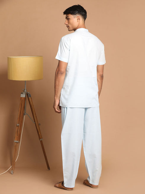 Men's Blue Work From Home Collection Cotton Pyjama Set