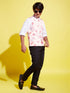 Boy's Multicolor-Base-Peach Floral Printed Nehru Jacket