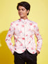 Floral Printed Peach Bandhgala Prince Coat Jodhpuri