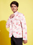 Floral Printed Peach Bandhgala Prince Coat Jodhpuri