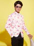 Floral Printed Peach Bandhgala Prince Coat Jodhpuri