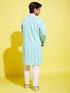 Boy's Green Chikankari Kurta With White Pyjama Set