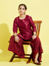 Girl's' Maroon Zari Kurta And Sharara Set