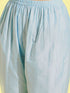Girl's' Aqua Viscose Kurta And Straight Pant Set