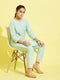 Girl's' Mint Green Viscose Kurta And Straight Pant Set
