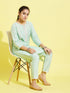 Girl's' Mint Green Viscose Kurta And Straight Pant Set