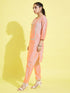 Girl's' Pink Viscose Kurta And Straight Pant Set