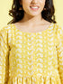 Girl's Mustard Pure Cotton Chikankari Kurta