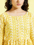 Girl's Mustard Pure Cotton Chikankari Kurta With Leggings Set