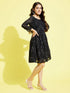 Girl's Black Mirror Kurta