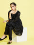 Girl's Black Mirror Kurta Pyjama Set