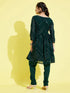 Girl's Green Mirror Kurta Pyjama Set