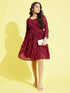 Girl's Maroon Mirror Kurta