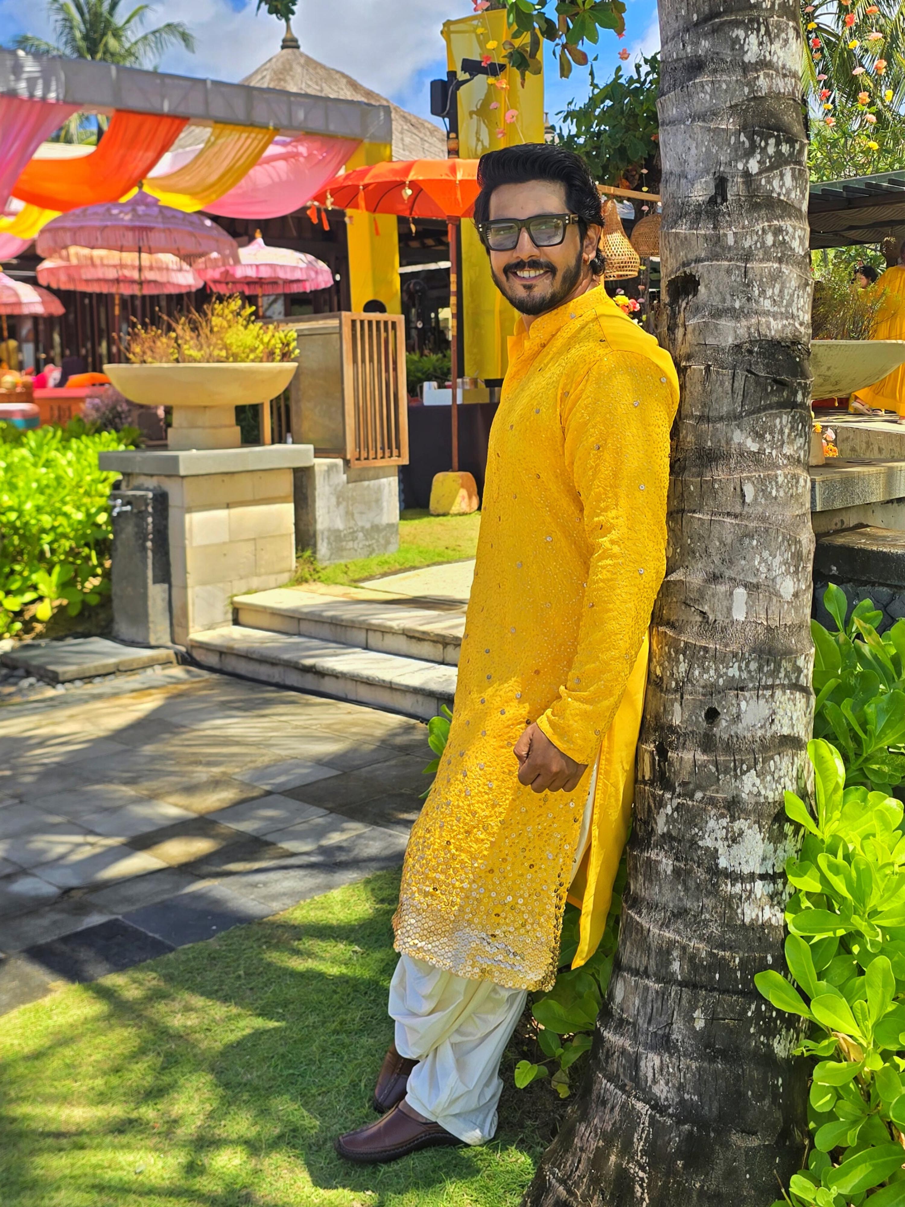 men’s kurta pant dupatta set