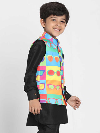 JBN CREATION Boys' Quirky Sunglass Print Nehru Jacket
