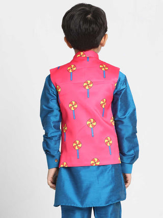 JBN CREATION Boys' Quirky Pinwheel Print Nehru Jacket