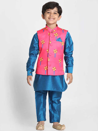 JBN CREATION Boys' Quirky Pinwheel Print Nehru Jacket