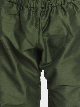 JBN CREATION Boy's Mehandi Green Cotton Blend Kurta Pyjama Set