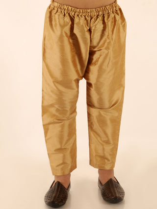 JBN CREATION Boys' Maroon Jacket Style Kurta And Rose Gold Pyjama Set