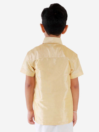 Vastramay Boys' Parmesan Silk Short Sleeves Ethnic Shirt
