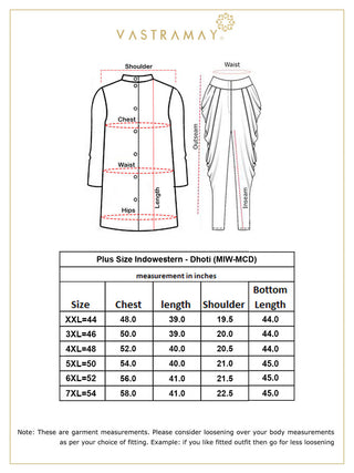 VASTRAMAY Men's Plus Size Orange Slim Fit Sherwani Set