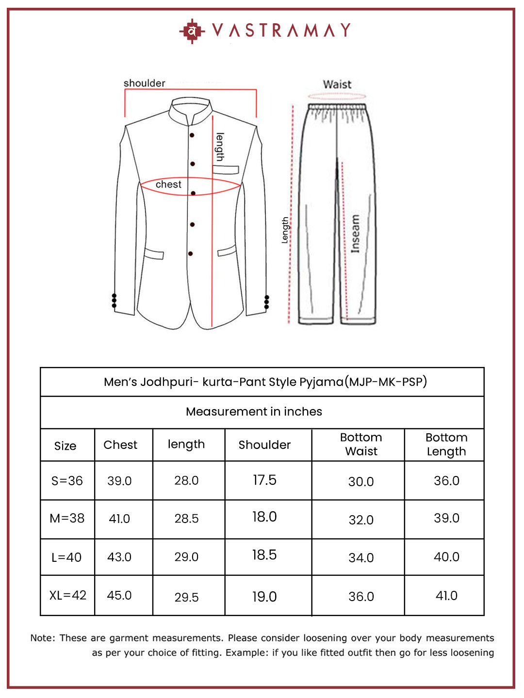 Men's Rust And Black Silk Blend Jodhpuri Pyjama Set