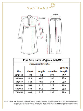 VASTRAMAY Men's PLUS Size Maroon Zari Weaved Kurta Pyjama Set
