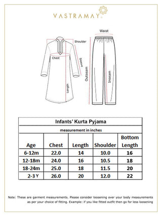 Vastramay Infant Boys Multicolor Cotton Blend Kurta Pyjama Set