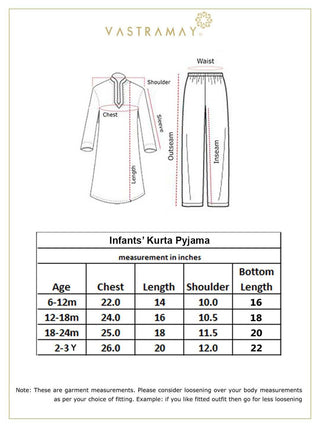 VASTRAMAY SISHU Boy's White Kurta With White Pyjama Set