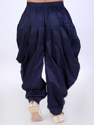 VASTRAMAY Boys Navy Blue Solid Dhoti Pants