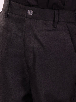 VASTRAMAY Boys' Black And Maroon Shirt Blazer And Pant
