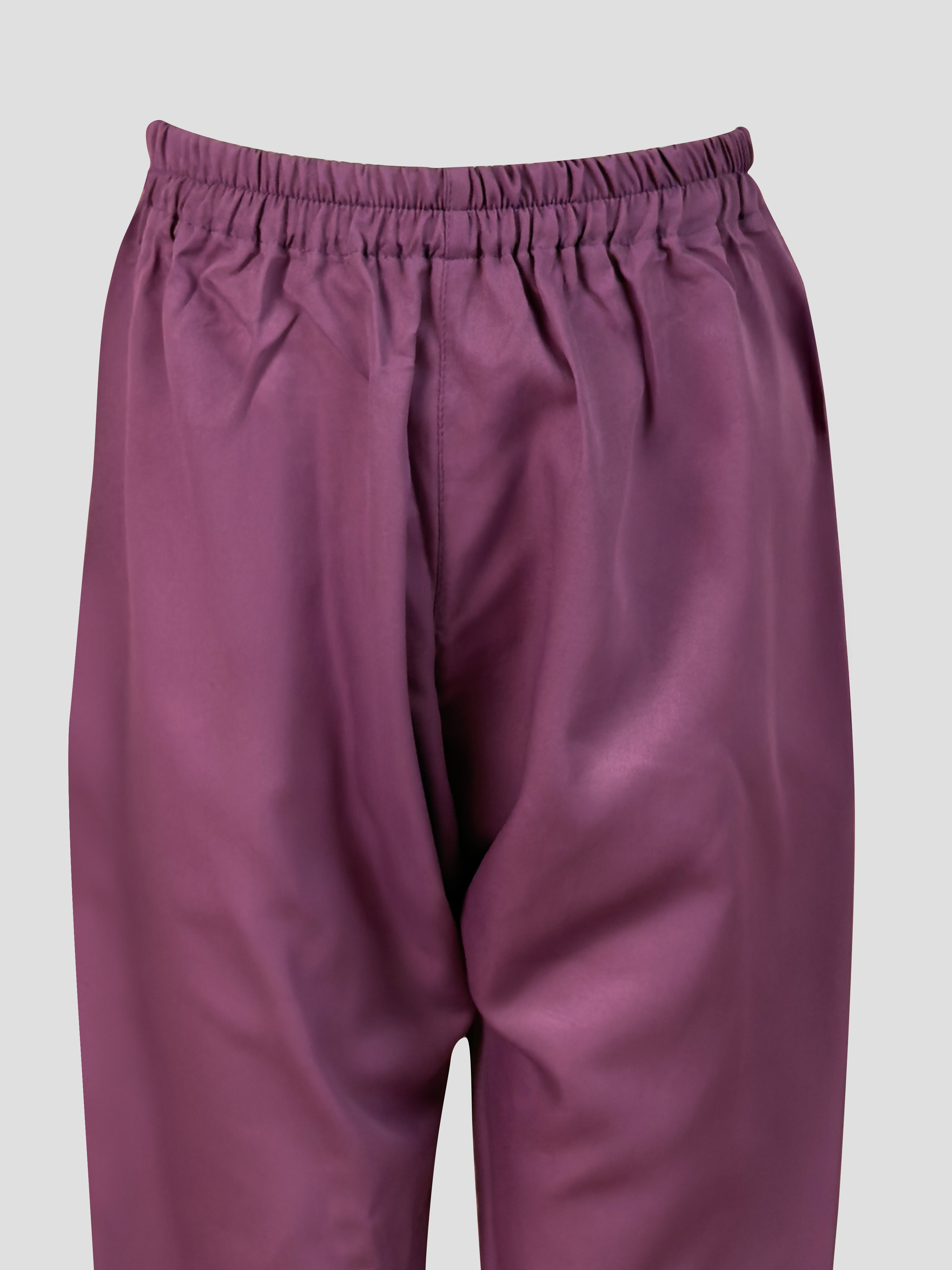 Boy's' Purple Jacket, Kurta And Pyjama Set