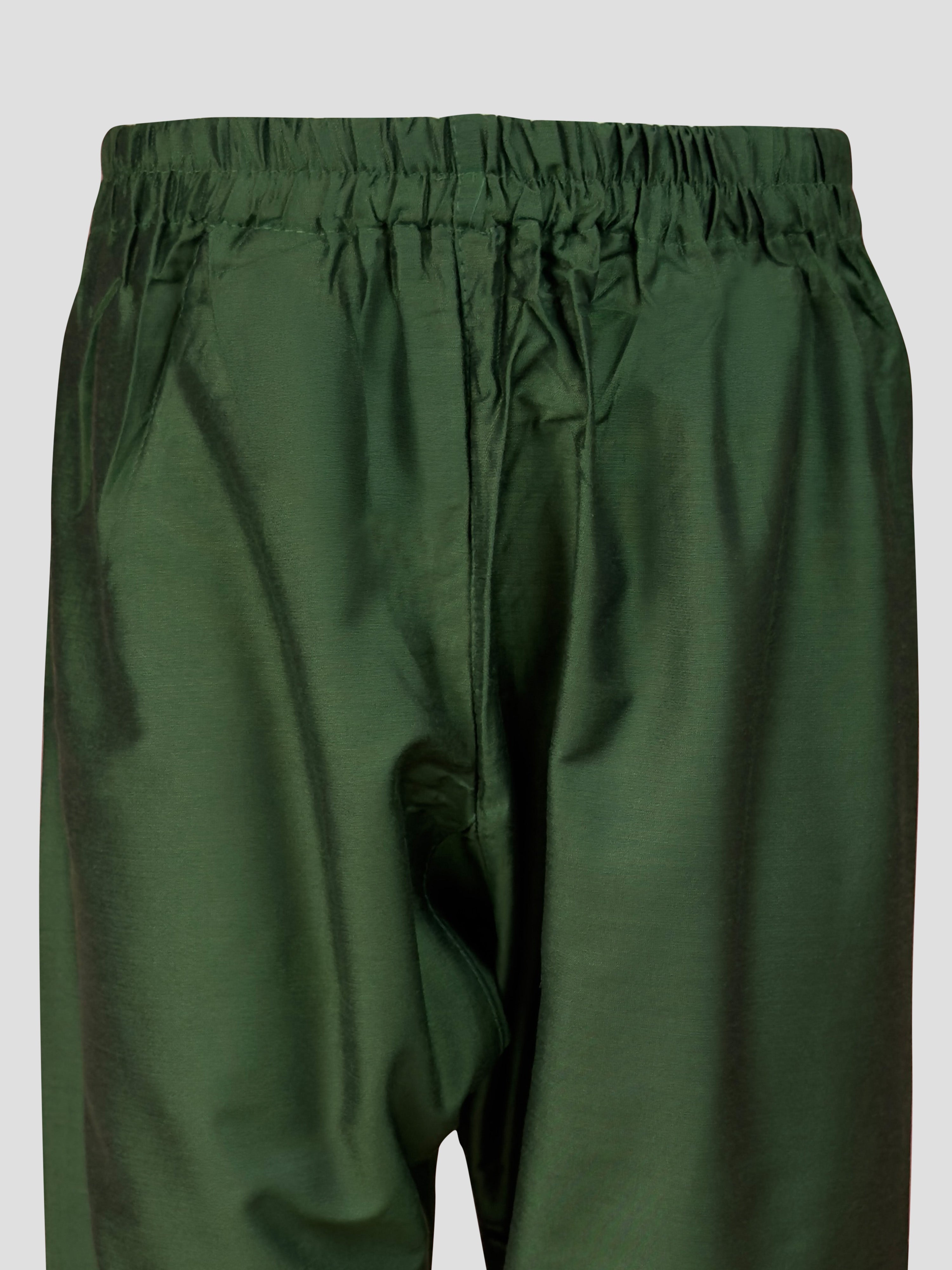 Boy's' Green Jacket, Kurta And Pyjama Set