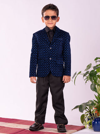 VASTRAMAY Boys' Navy Blue Blazer