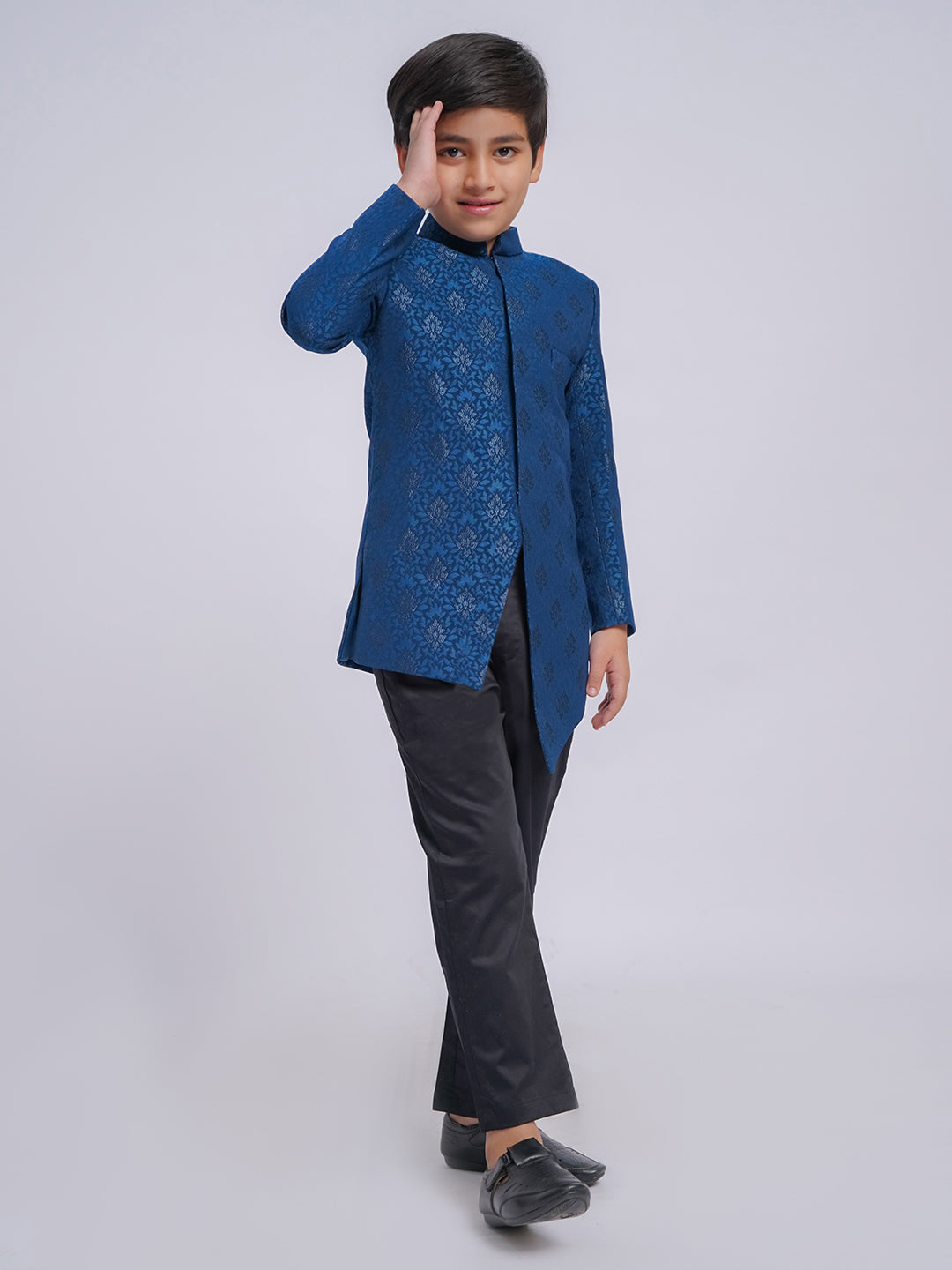 Boy's' Turquoise Indo Western Set