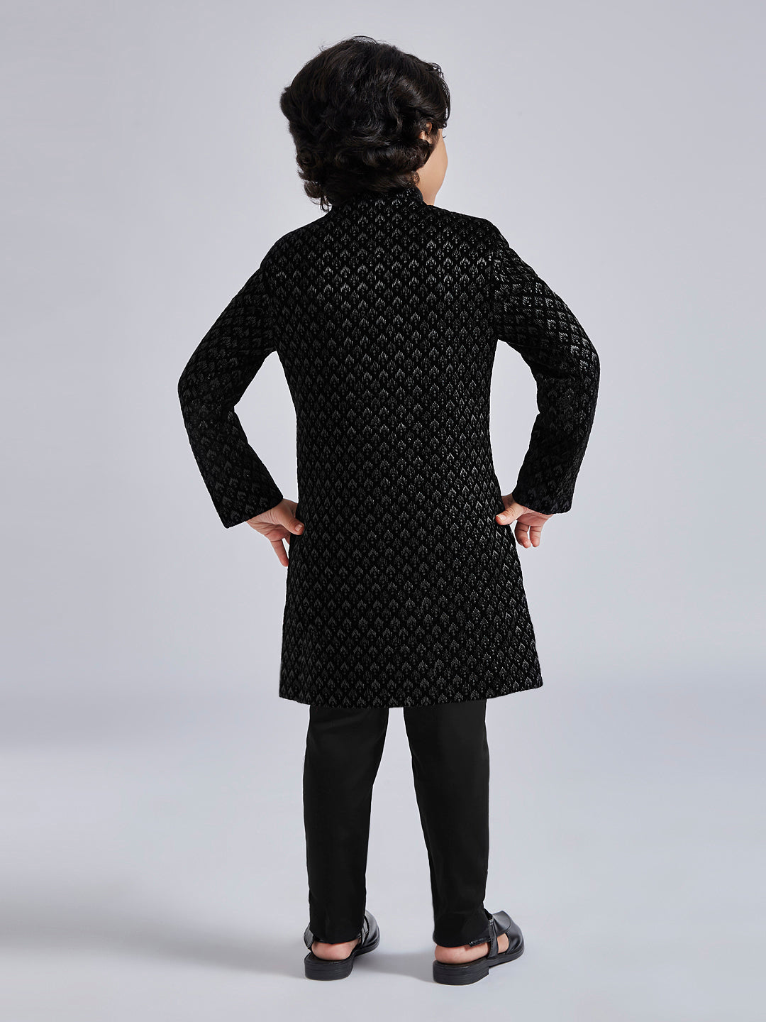 Boy's' Black Sherwani Set