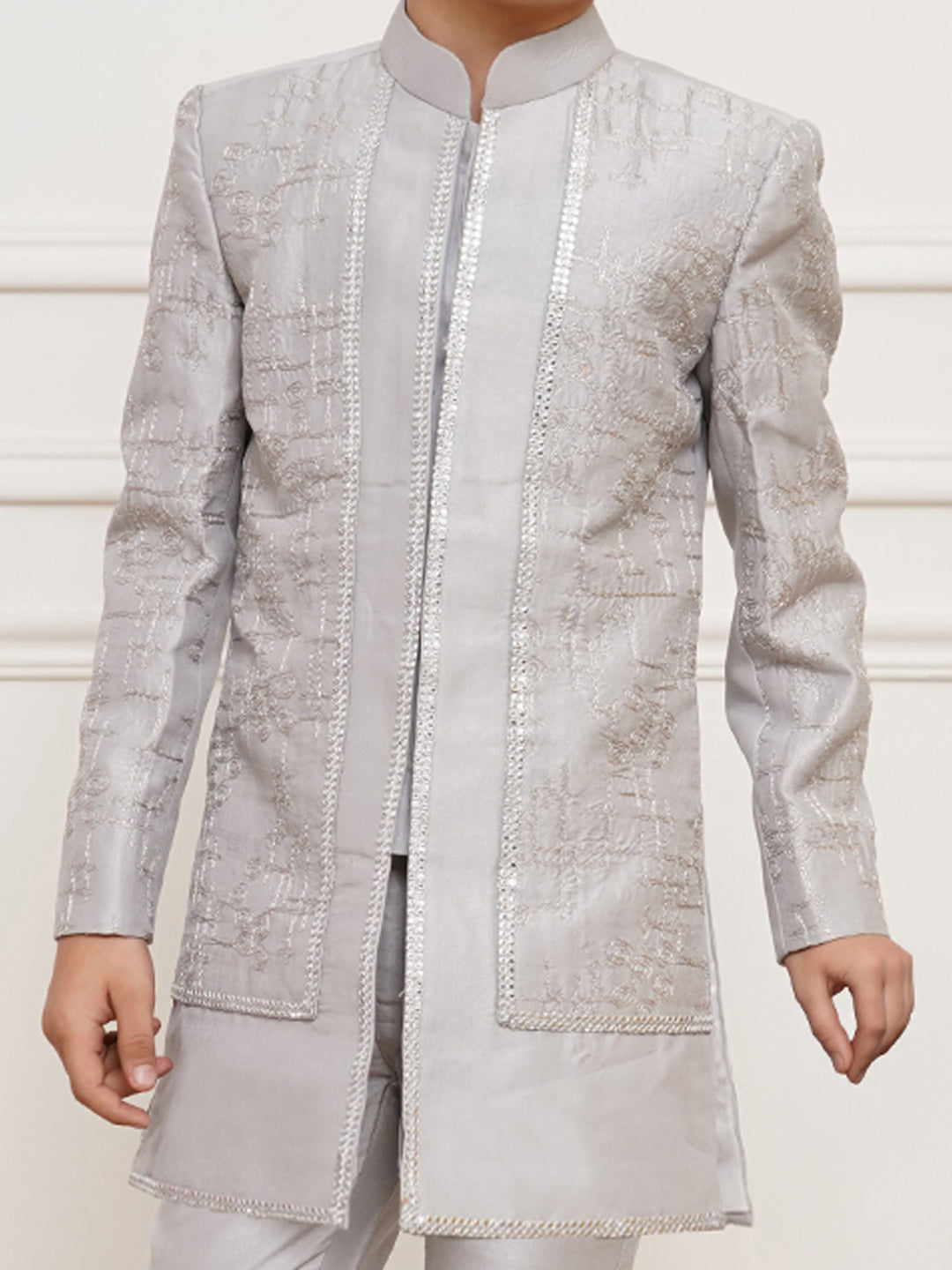 Boy's' Silver Indowestern Set