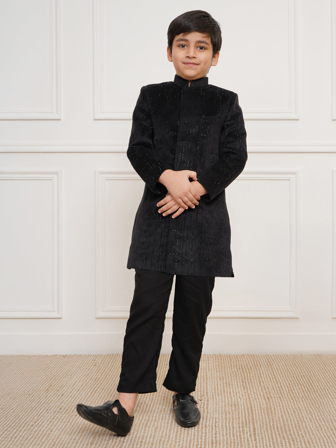 Boys' Black Indo western set